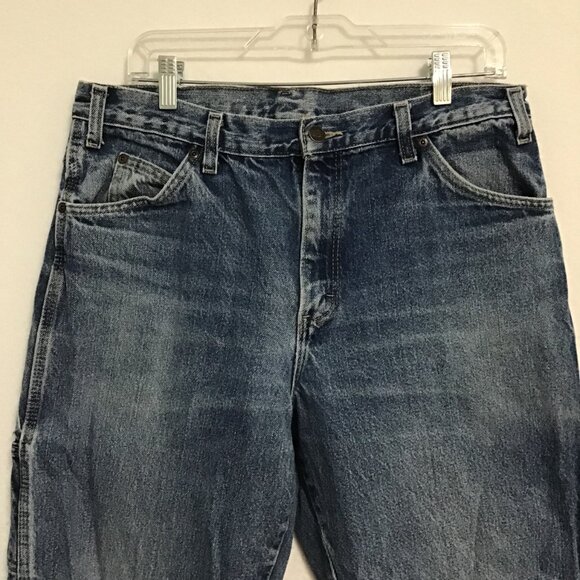 Dickies Relaxed Fit Carpenter Medium Wash Jeans Size 34 - Picture 2 of 13